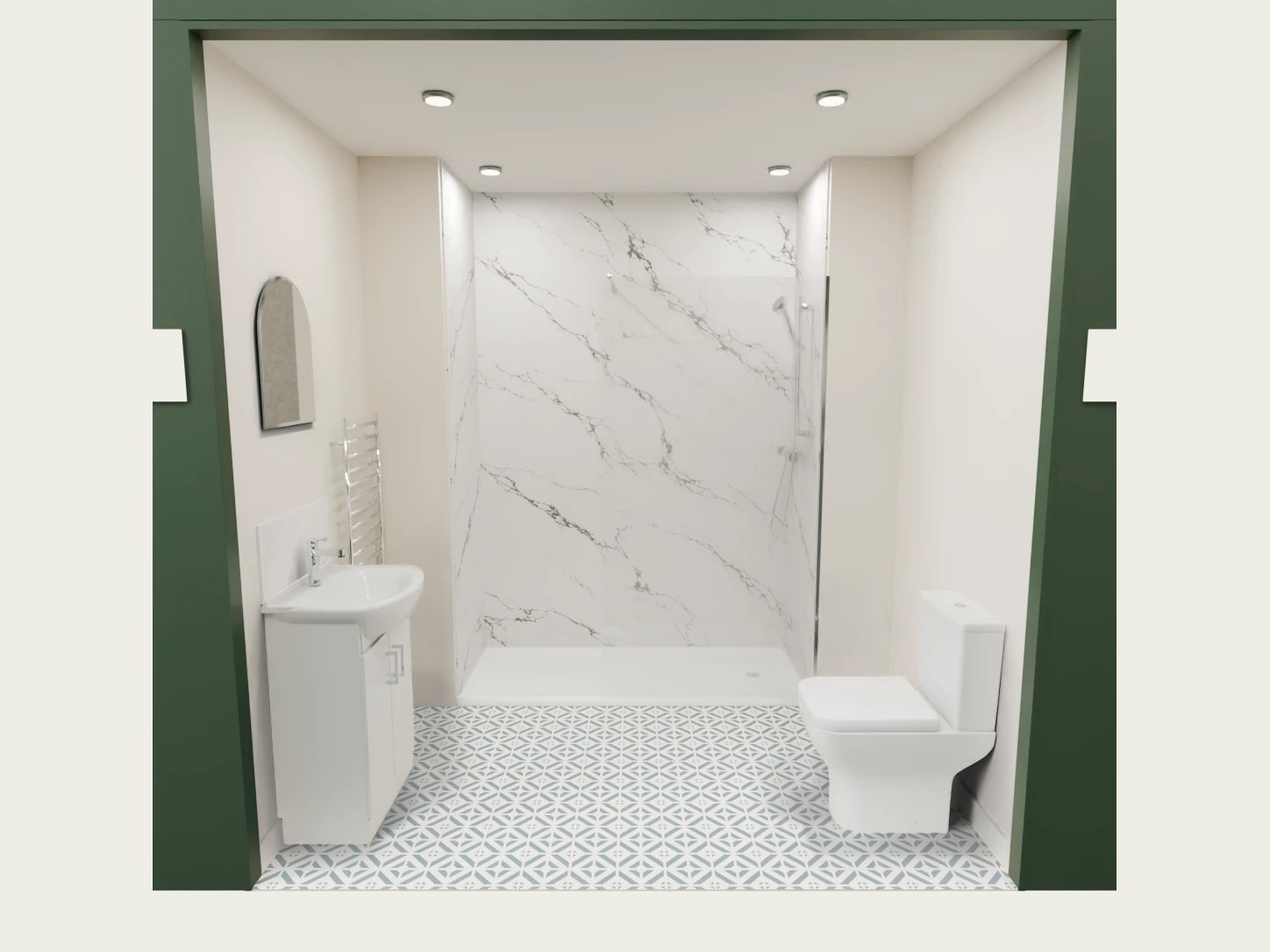 Clever 3 virtual bathroom display: walk-in shower
