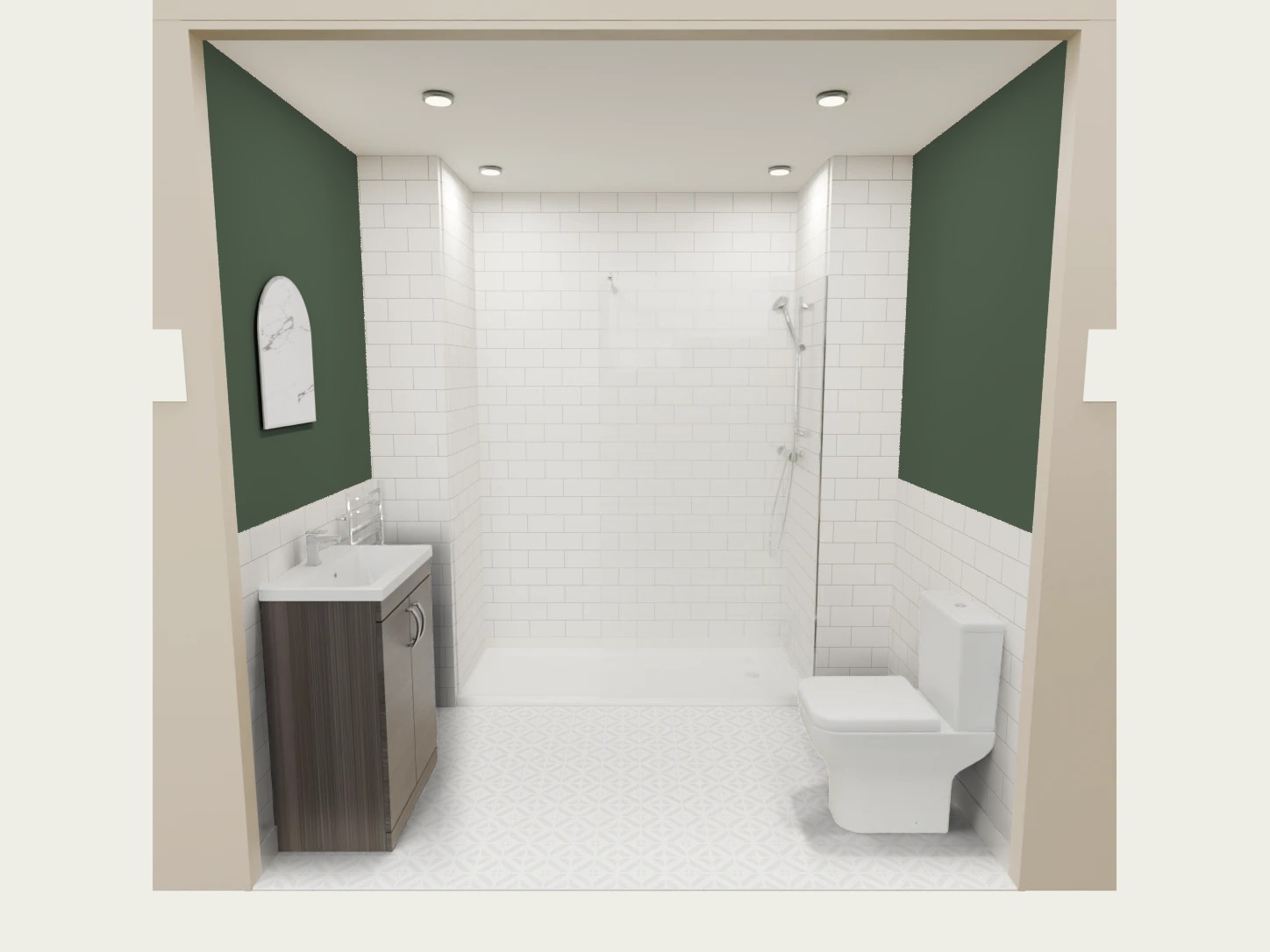 Dapper 2 virtual bathroom display: walk-in shower